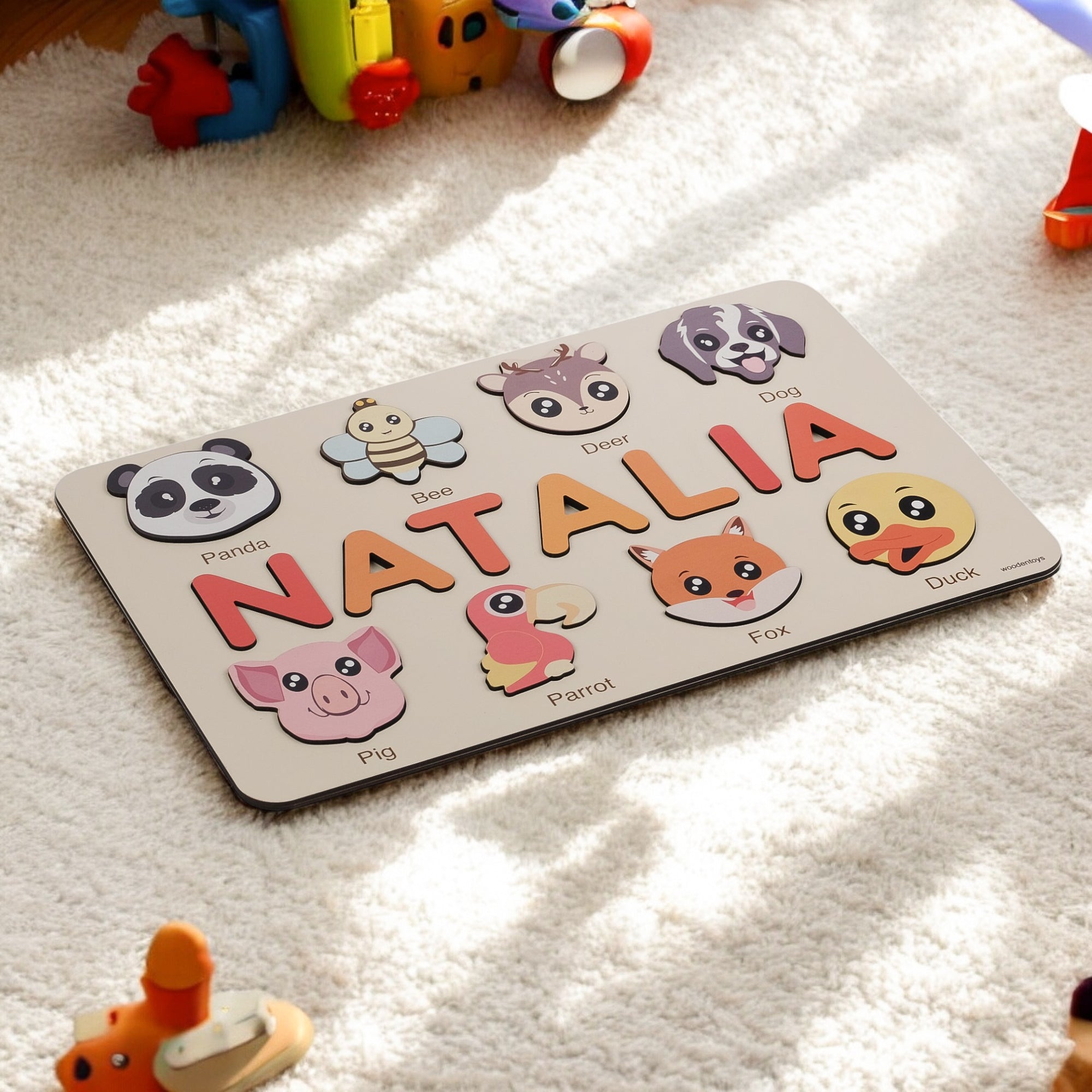 Panda Wooden Animal Puzzle - Personalized Wood Name Puzzle
