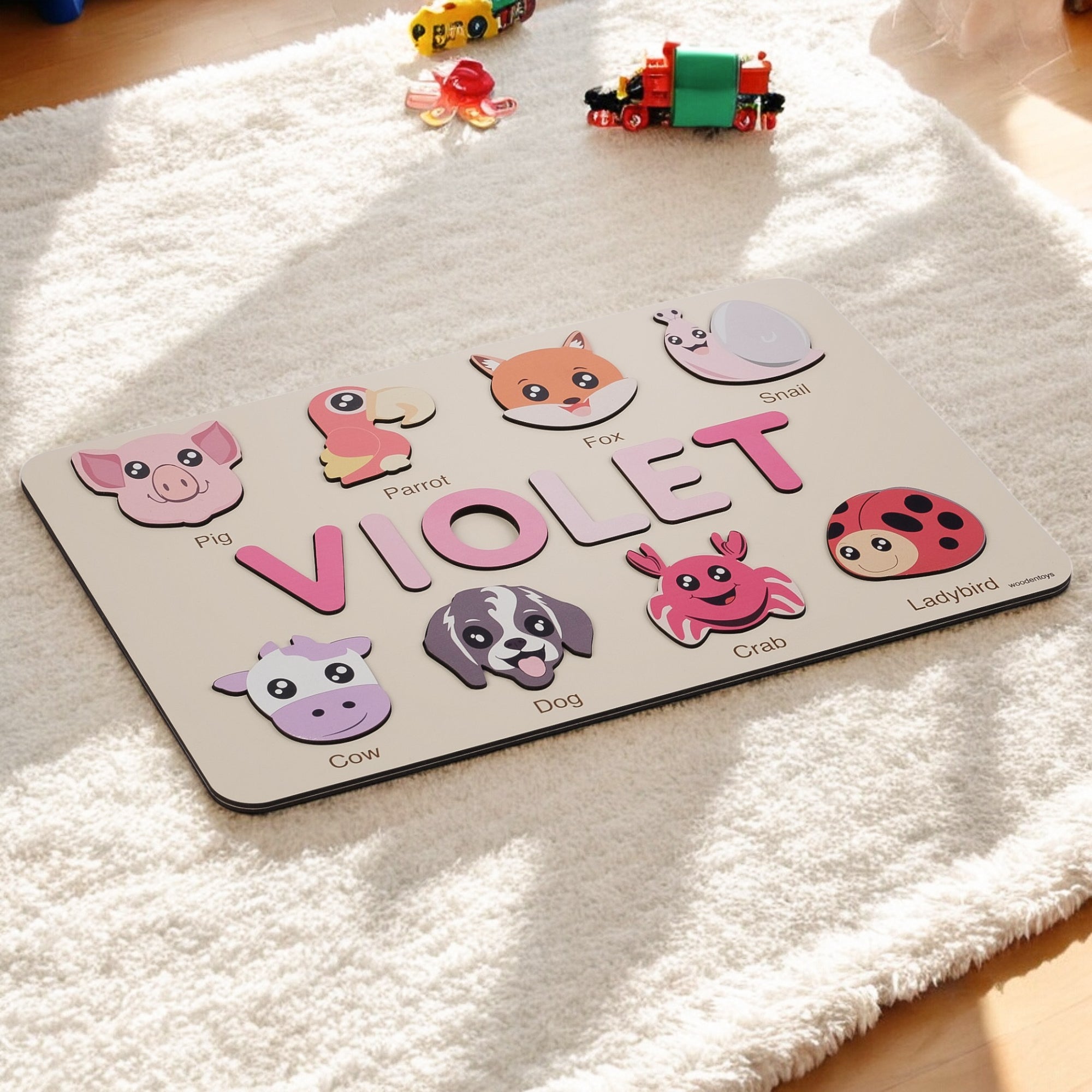 Dog Wooden Animal Puzzle - Personalized Wood Name Puzzle
