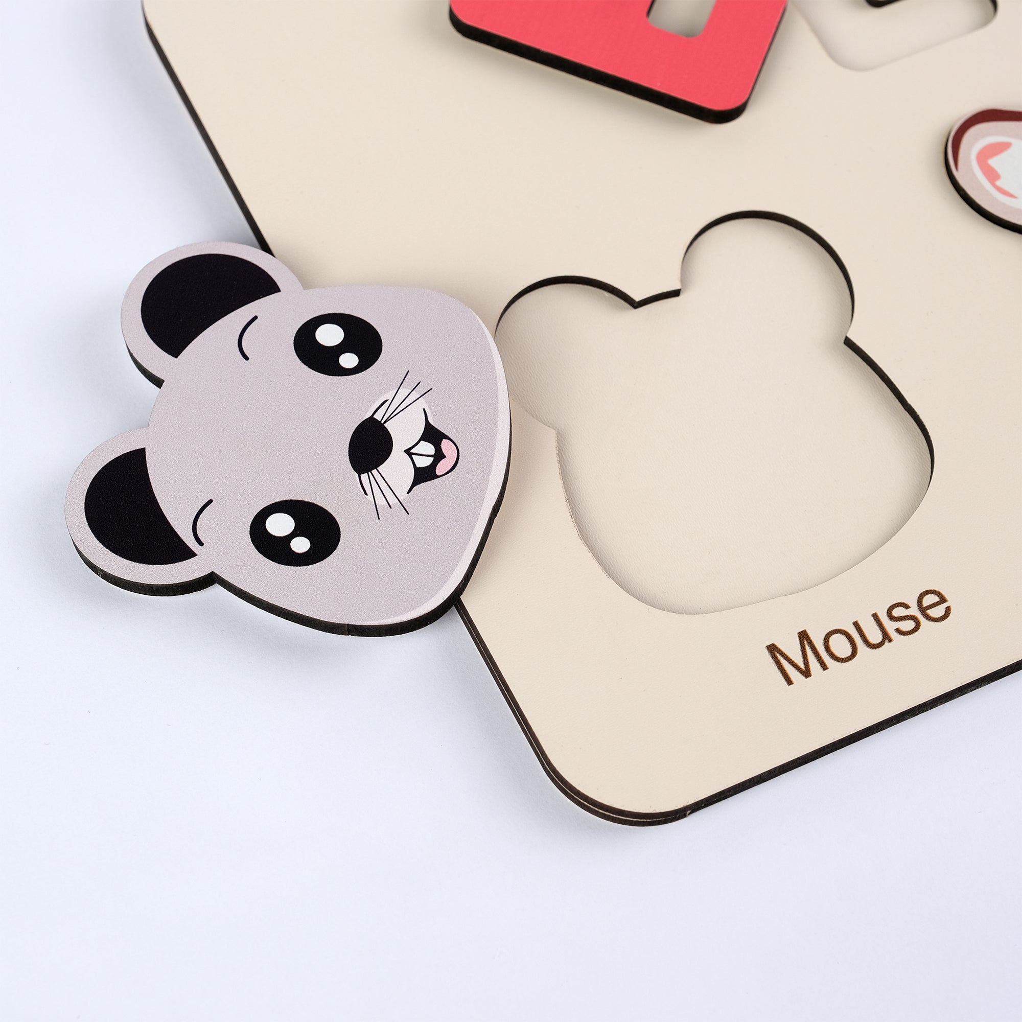 Personalized Wood Name Puzzle - Mouse Wooden Animal Puzzle