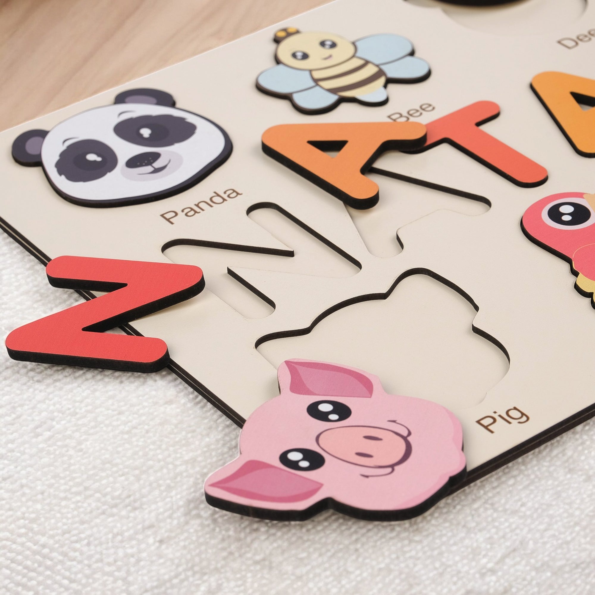 Panda Wooden Animal Puzzle - Personalized Wood Name Puzzle