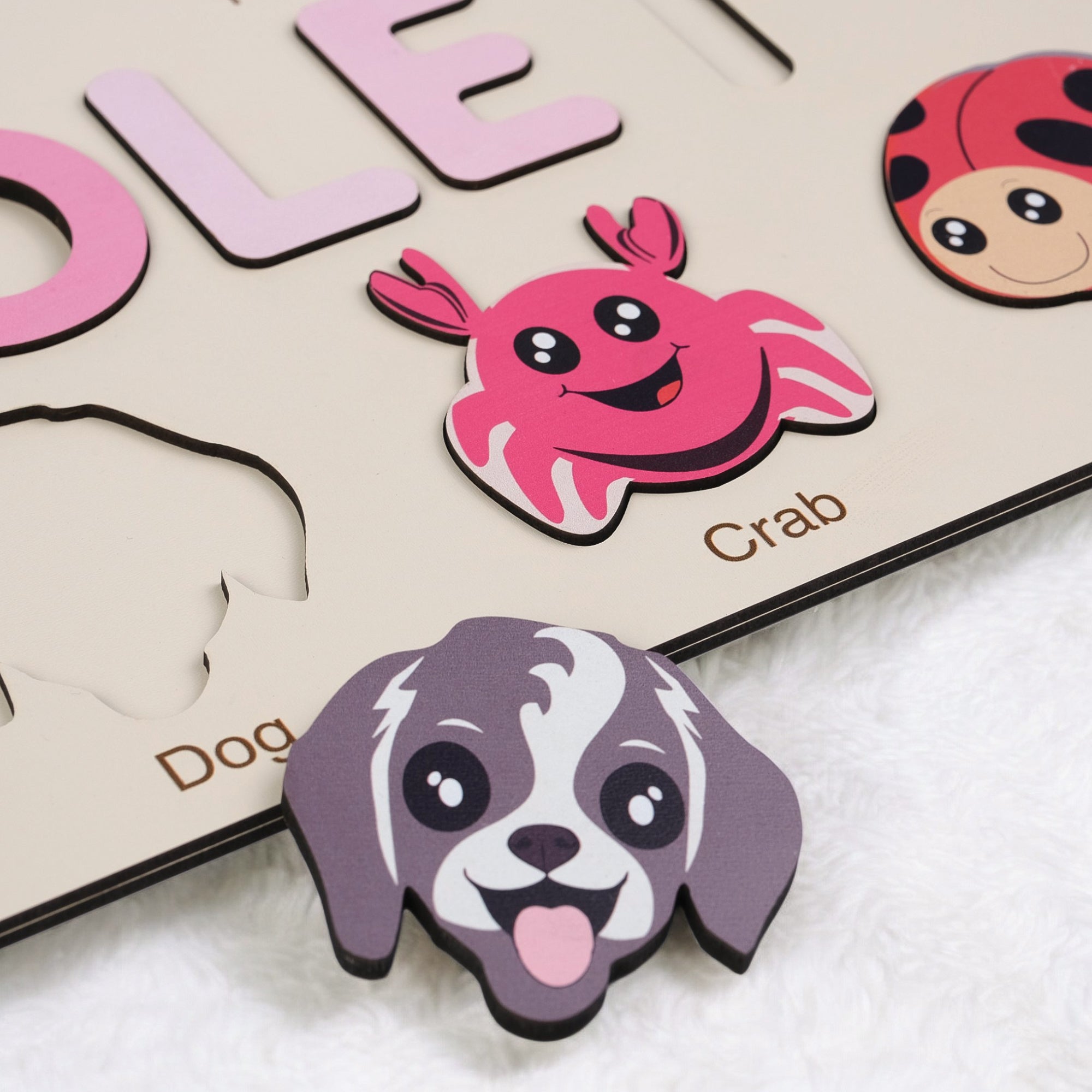 Dog Wooden Animal Puzzle - Personalized Wood Name Puzzle