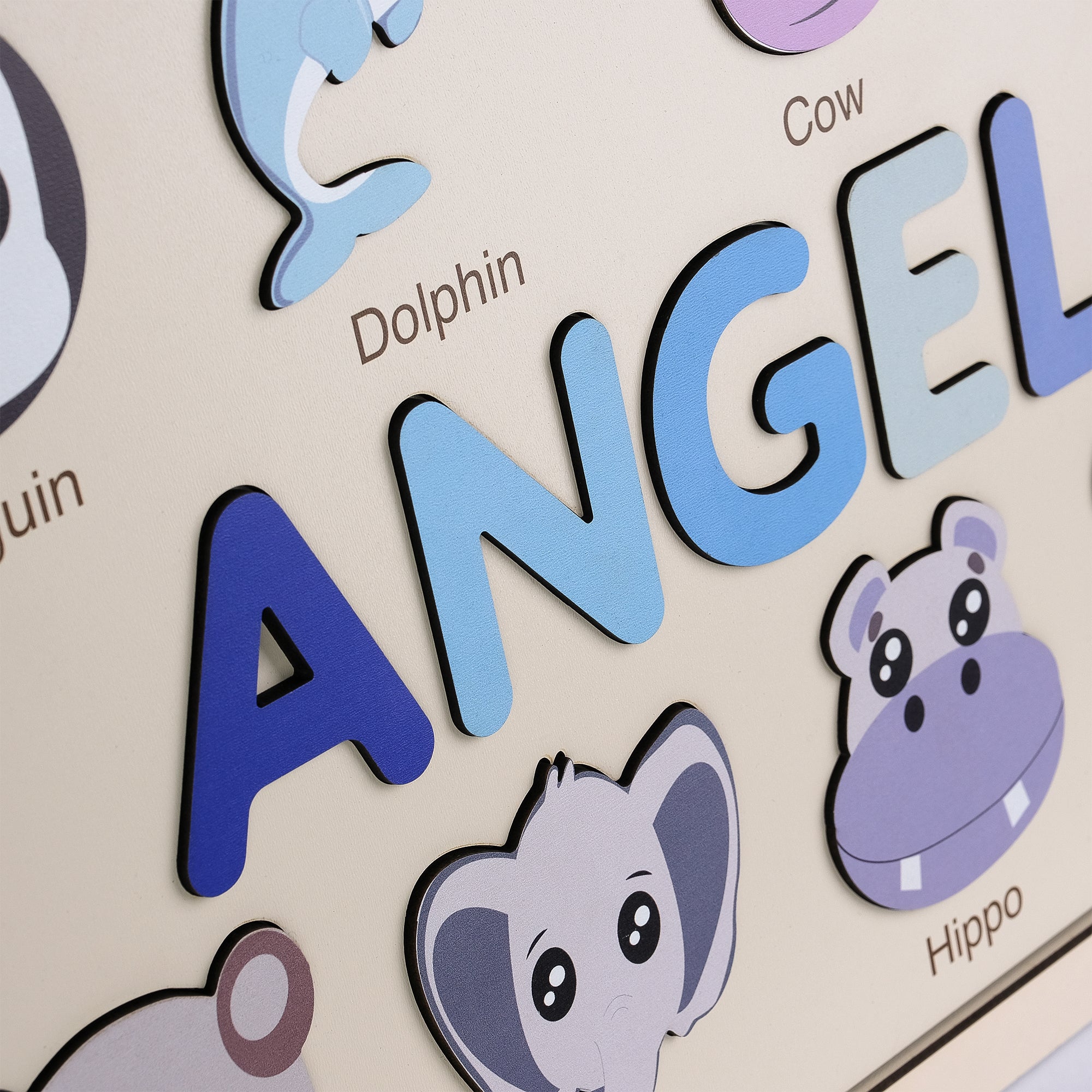Elephant  Wooden Animal Puzzle - Personalized Wood Name Puzzle
