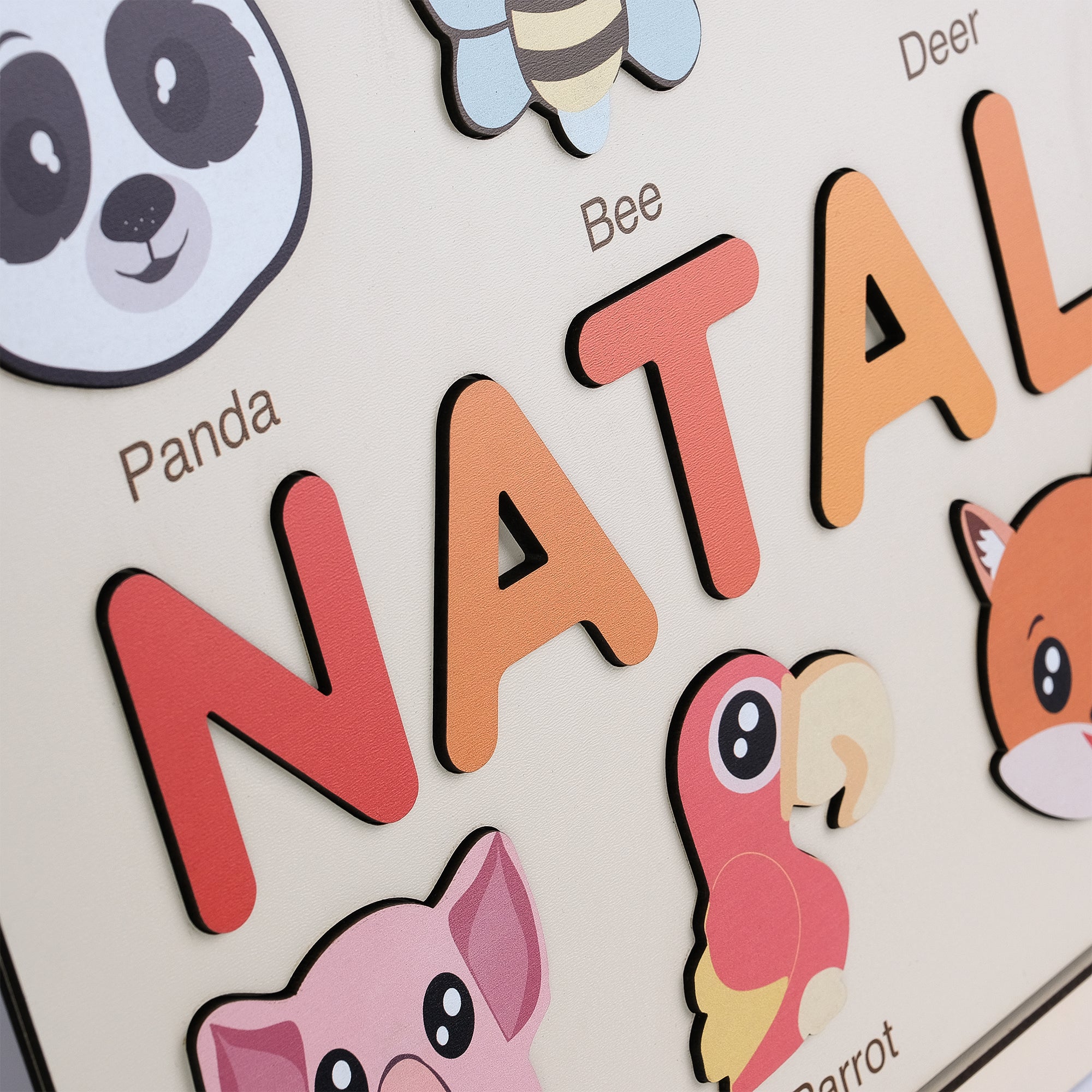 Panda Wooden Animal Puzzle - Personalized Wood Name Puzzle
