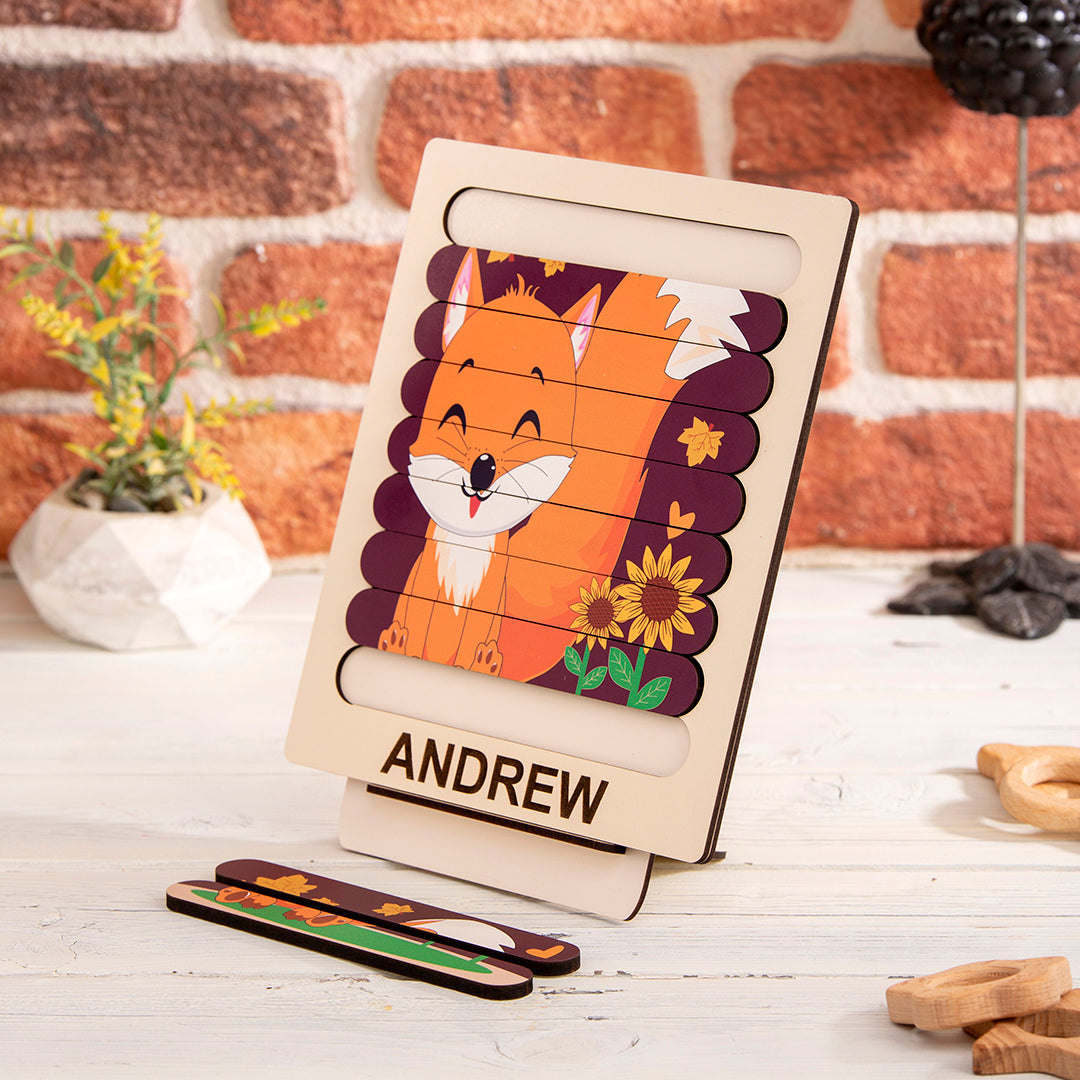Fox Wooden Stacking Puzzle - Wooden Games - Montessori Toys