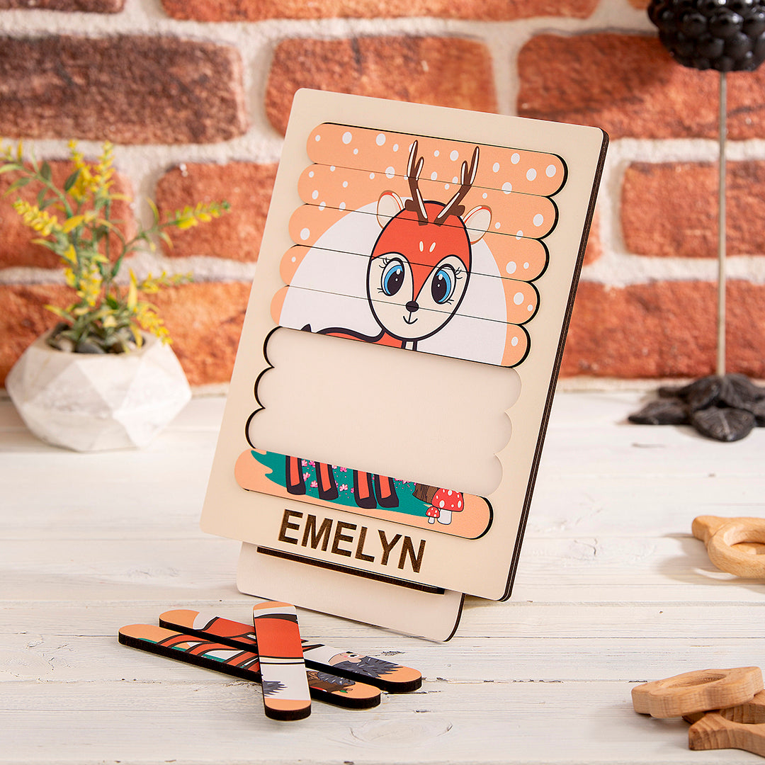 Deer Wooden Stacking Puzzle - Wooden Games - Montessori Toys