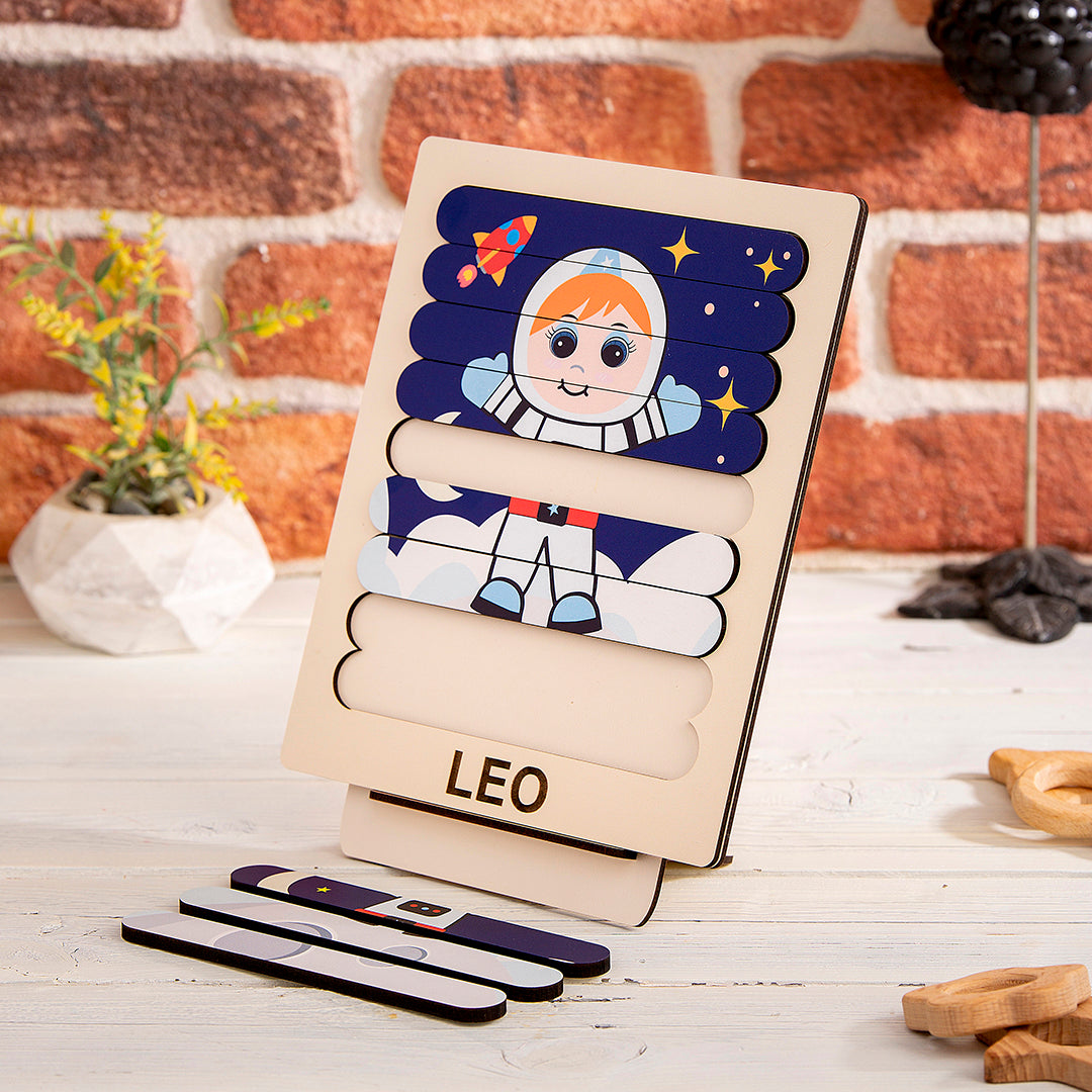 Space Wooden Stacking Puzzle - Wooden Games - Montessori Toys