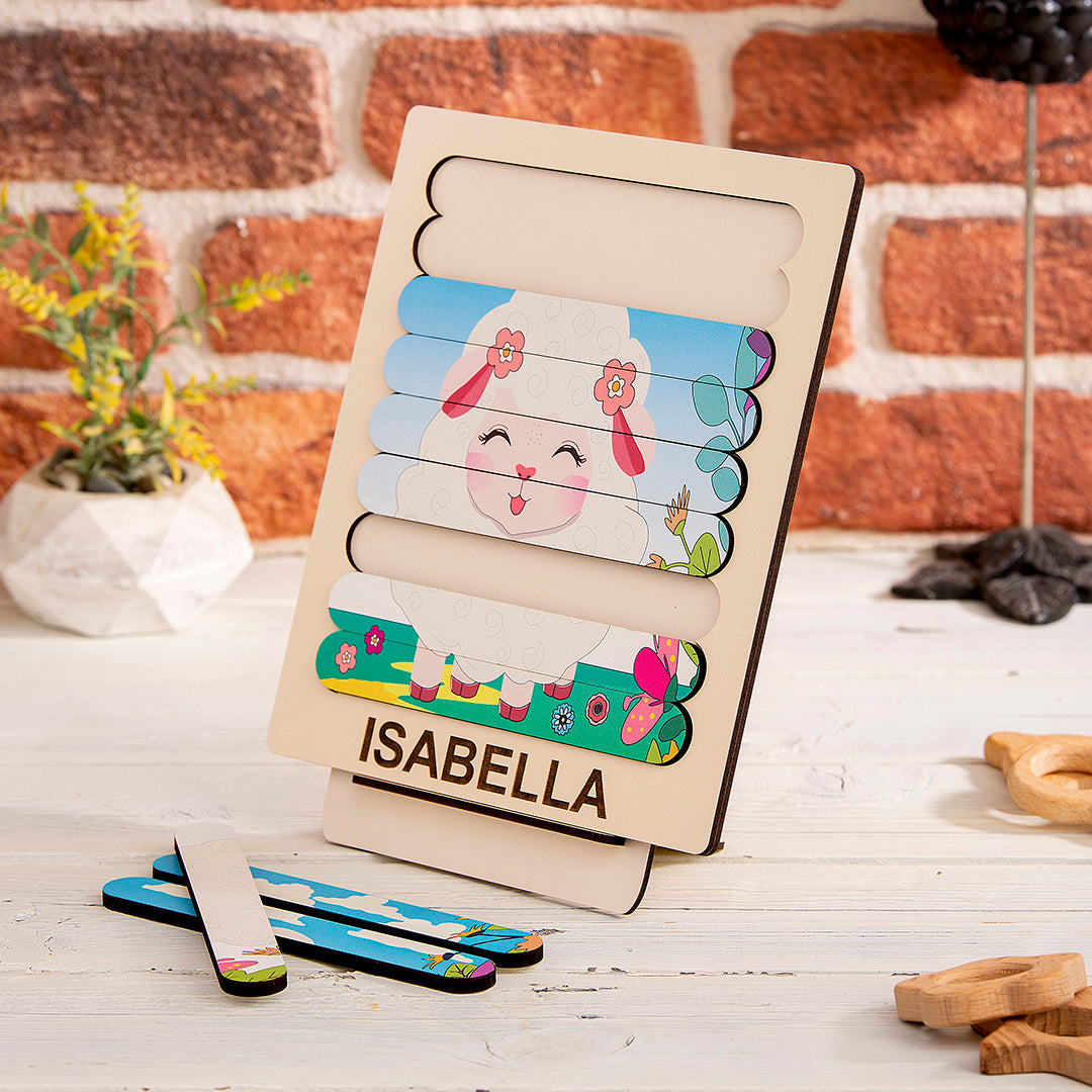 Sheep Wooden Stacking Puzzle - Wooden Games - Montessori Toys