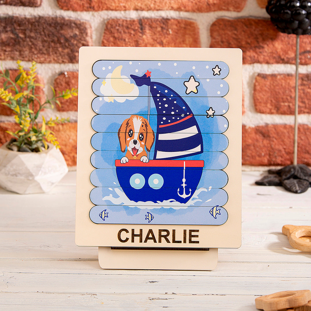Dog Wooden Stacking Puzzle - Wooden Games - Montessori Toys