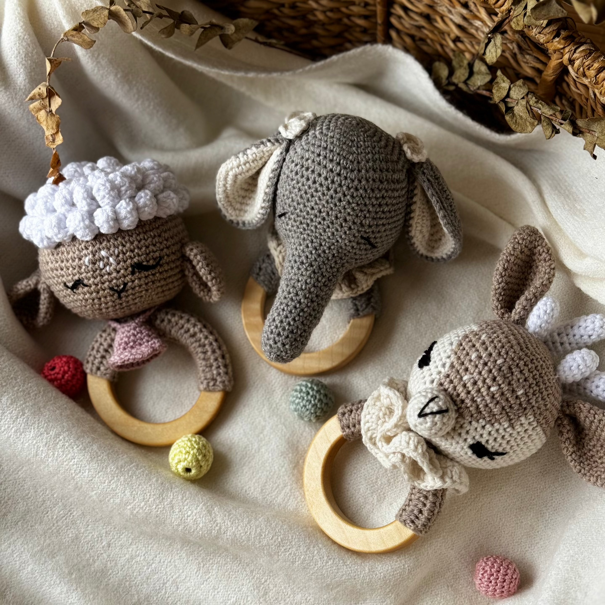 Elk Rattle Toys for Newborn - Crochet Baby Rattle