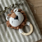 Lion Rattle Toys for Newborn - Crochet Baby Rattle