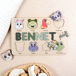Bee Wooden Animal Puzzle - Personalized Wood Name Puzzle