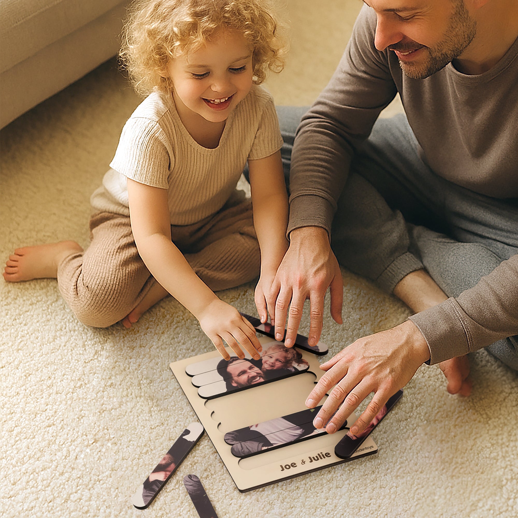 Father Days Wooden Stacking Puzzle - Wooden Games - Montessori Toys