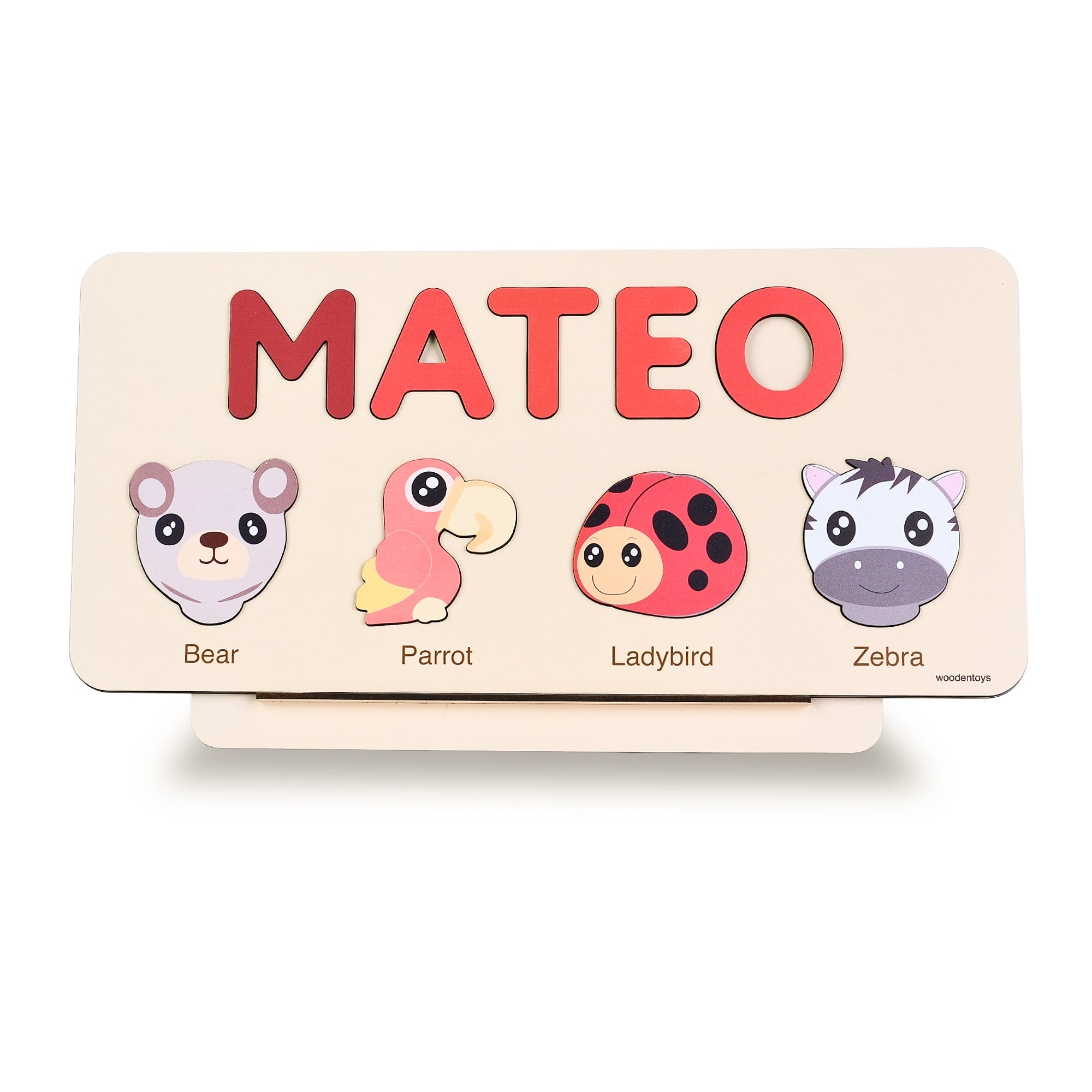 Personalized Wood Name Puzzle - Zebra Wooden Animal Puzzle