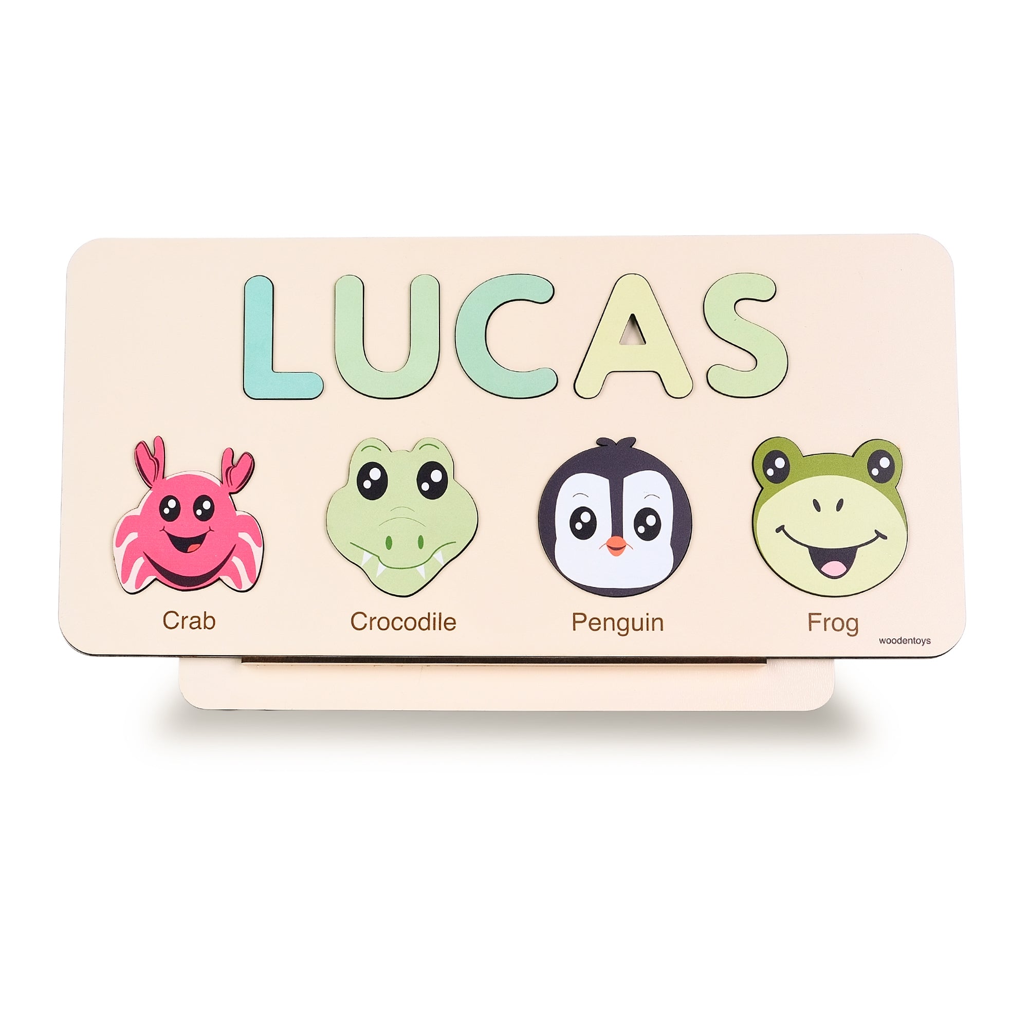 Personalized Wood Name Puzzle -  Crocodile Wooden Animal Puzzle