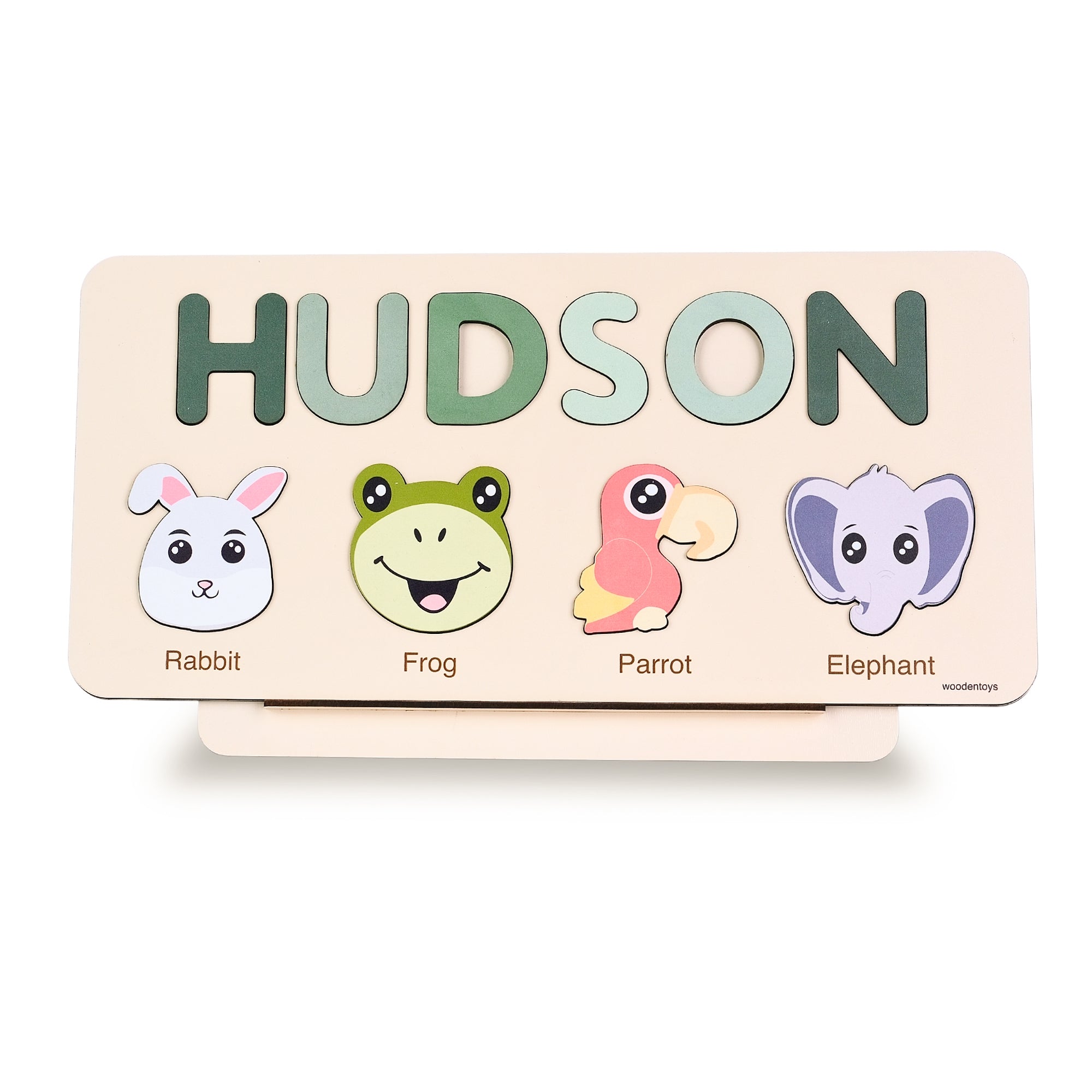 Personalized Wood Name Puzzle - Elephant Wooden Animal Puzzle