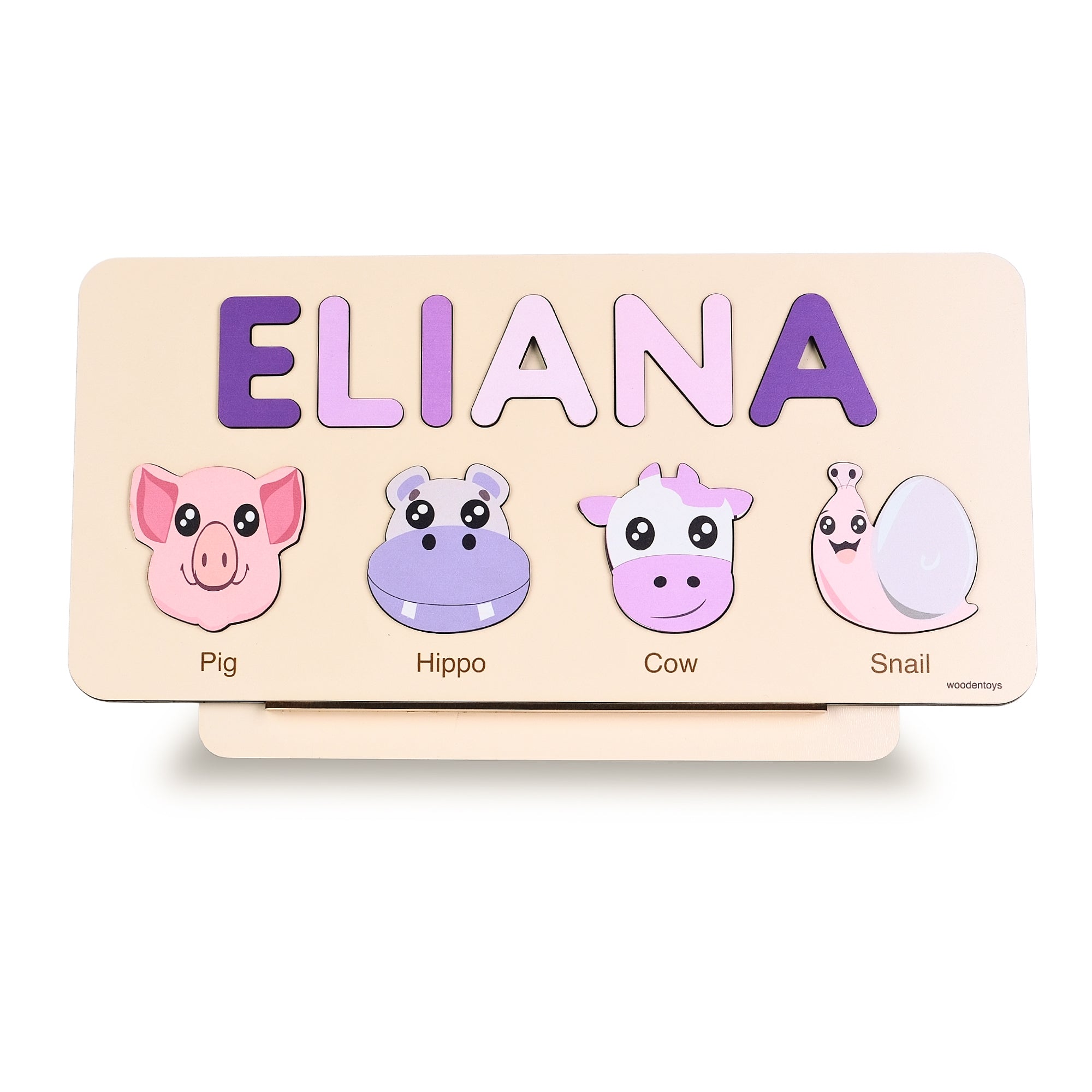 Personalized Wood Name Puzzle - Snail Wooden Animal Puzzle