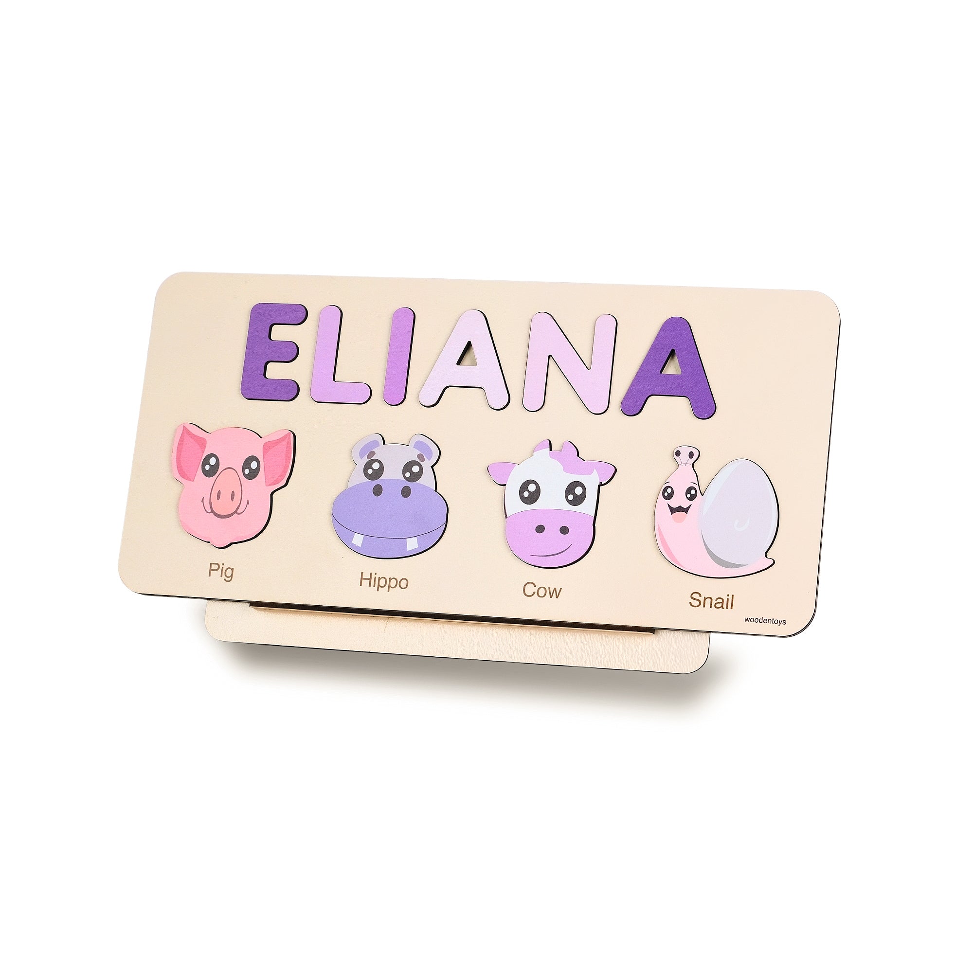 Personalized Wood Name Puzzle - Snail Wooden Animal Puzzle