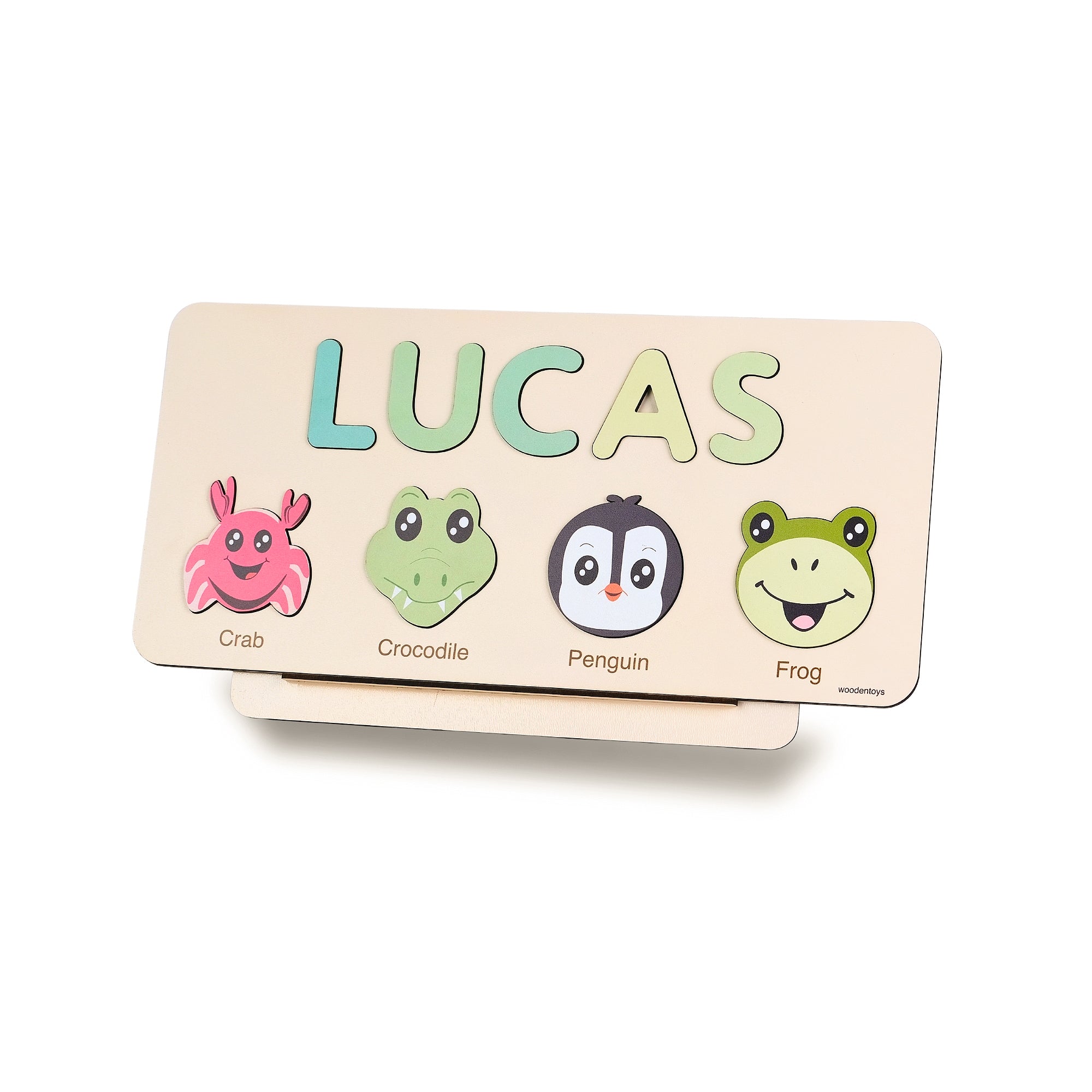 Personalized Wood Name Puzzle -  Crocodile Wooden Animal Puzzle