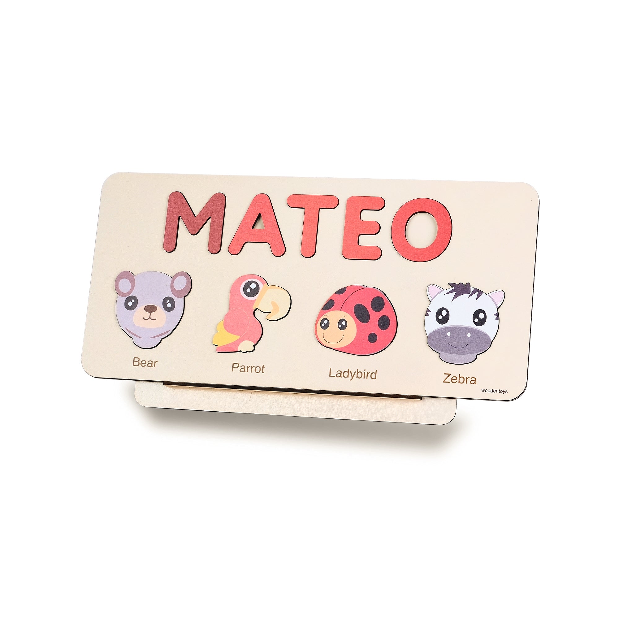 Personalized Wood Name Puzzle - Zebra Wooden Animal Puzzle