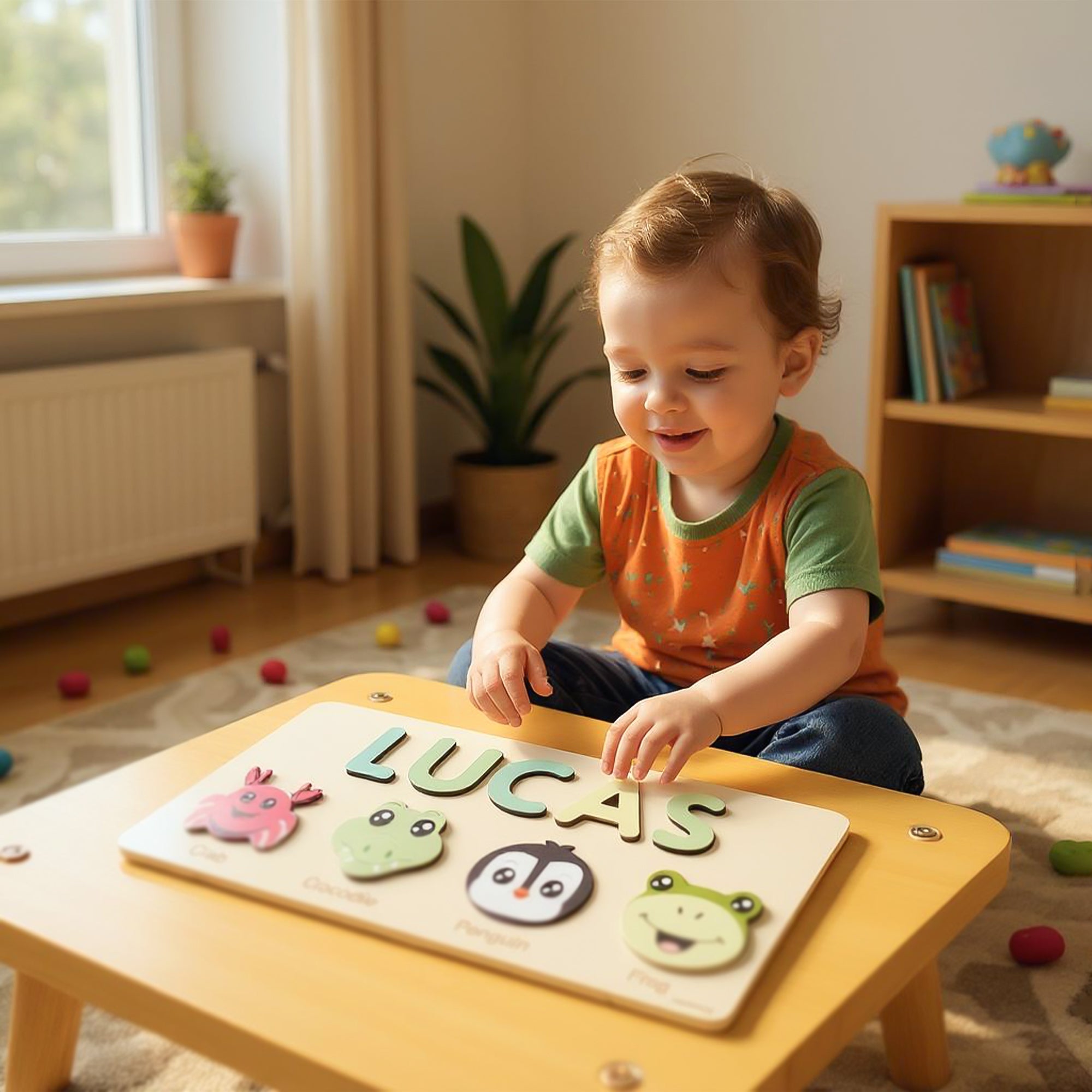 Personalized Wood Name Puzzle -  Crocodile Wooden Animal Puzzle