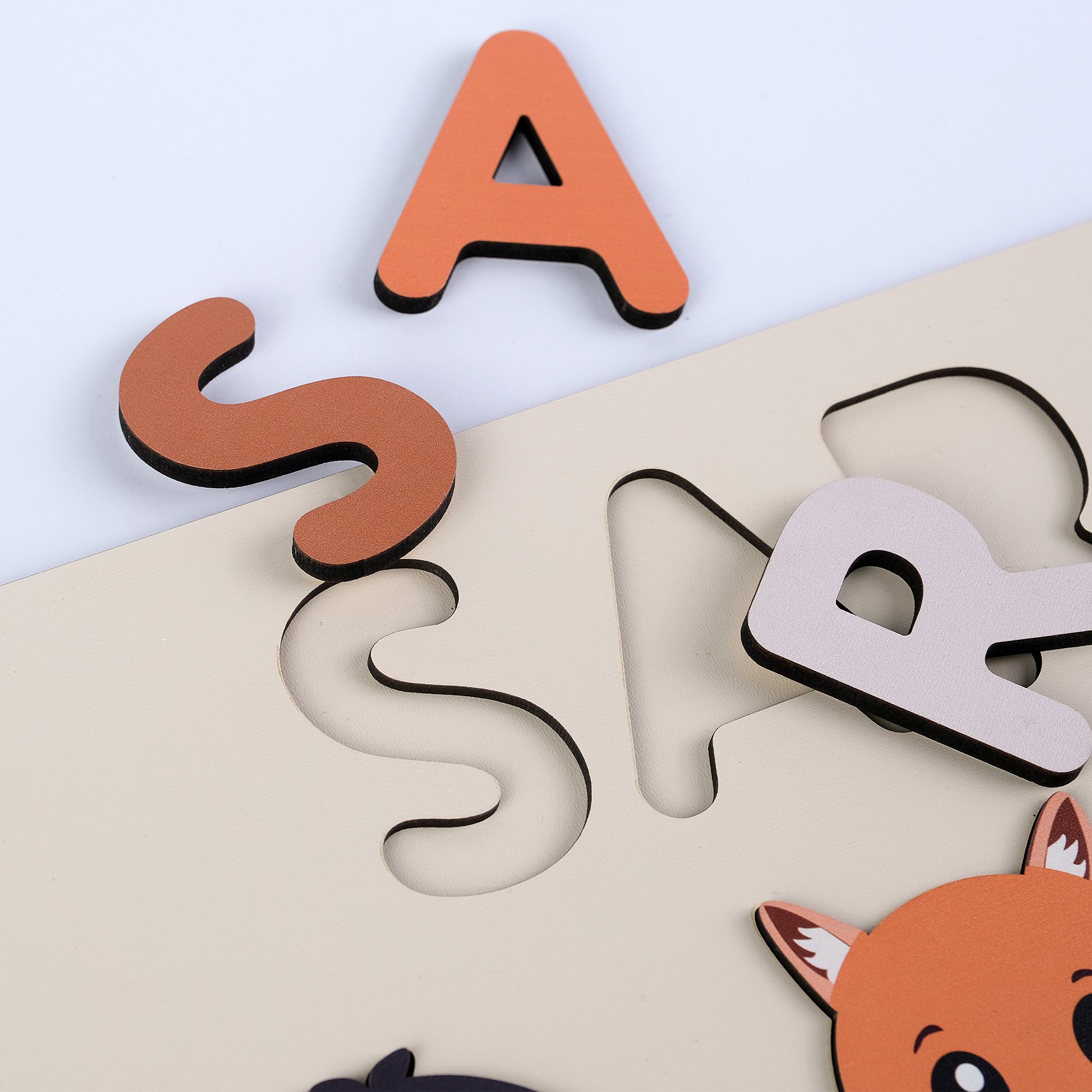 Personalized Wood Name Puzzle -  Wolf Wooden Animal Puzzle