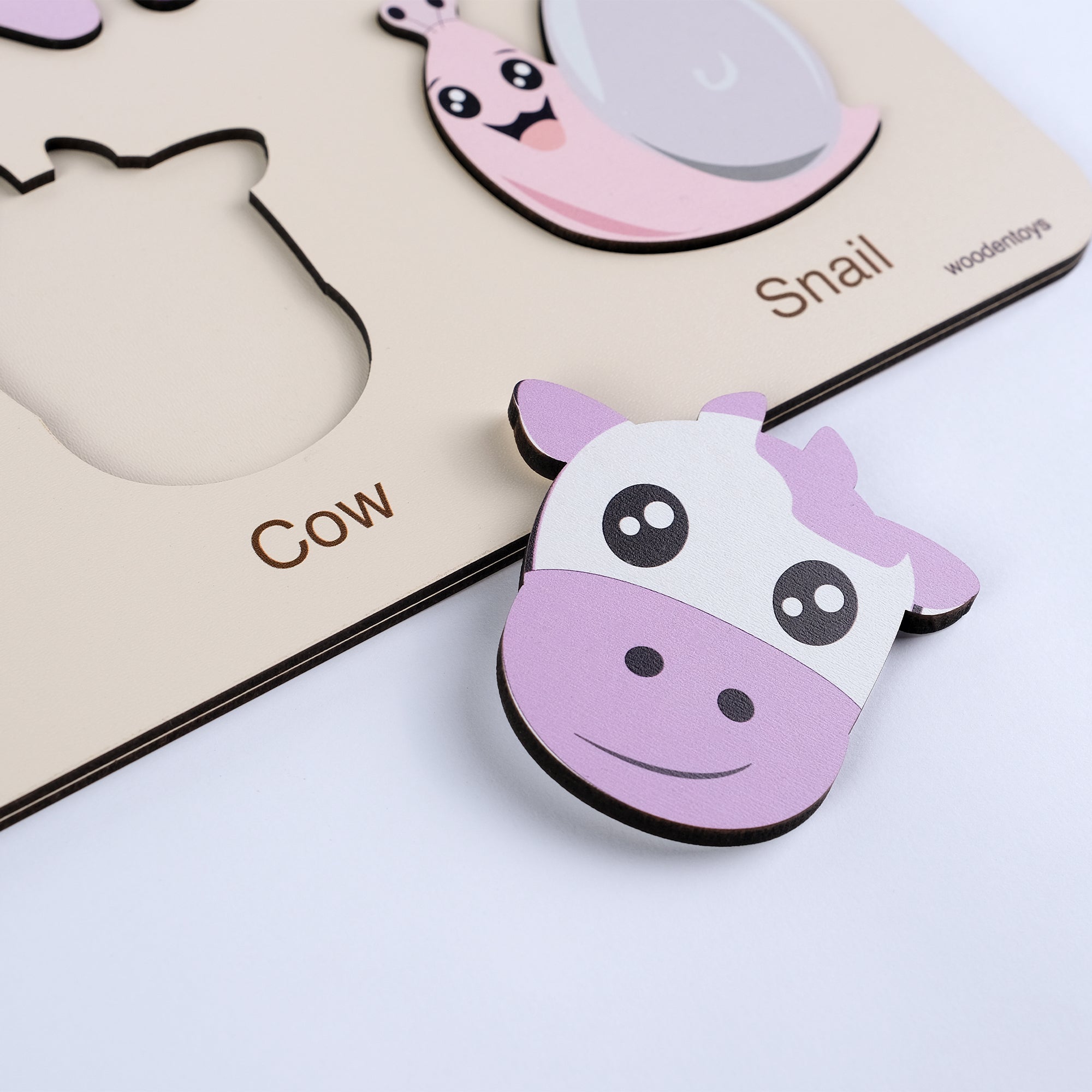 Personalized Wood Name Puzzle - Snail Wooden Animal Puzzle