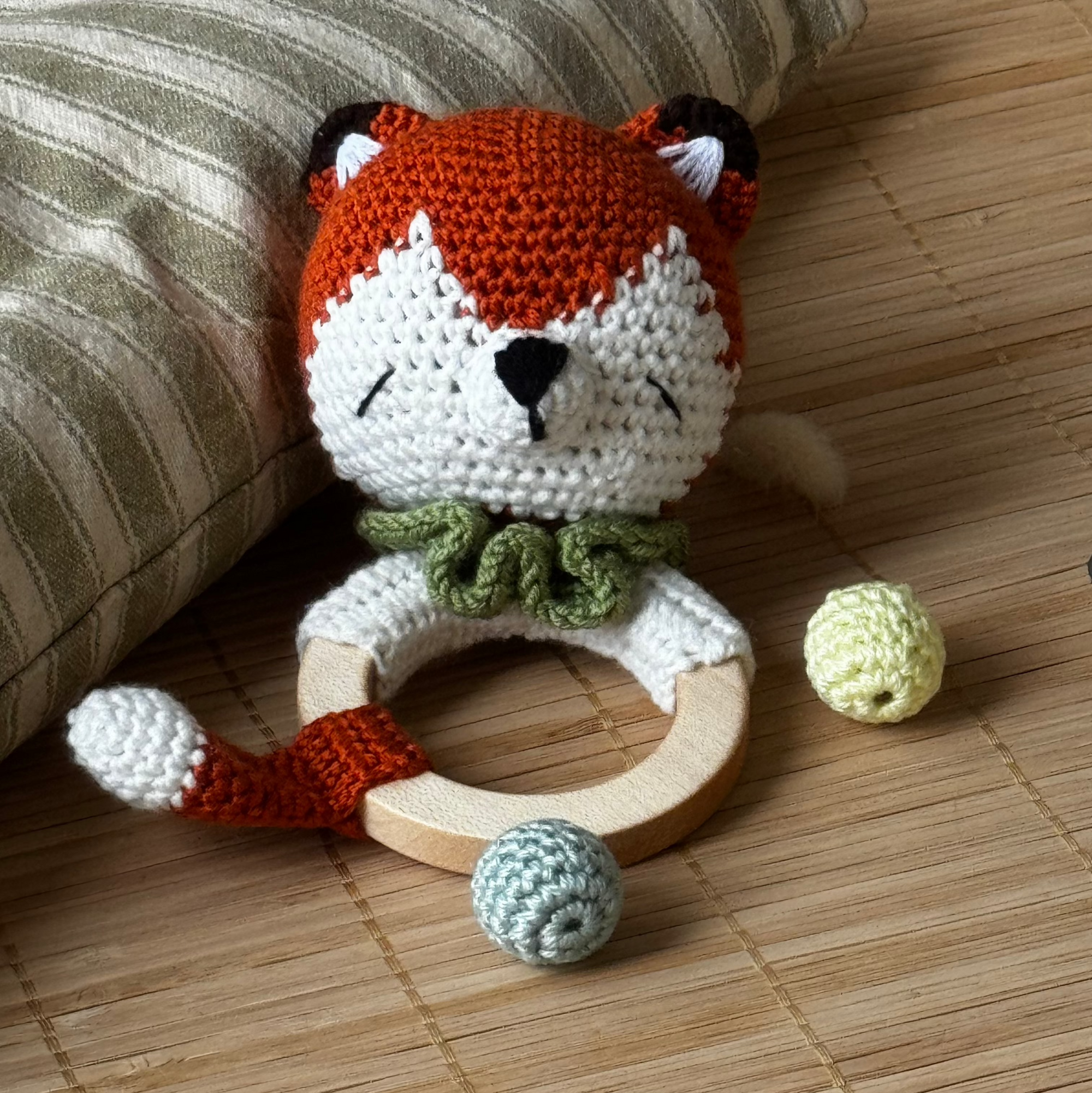 Rattle Toys for Newborn – Fox Crochet Rattle Gift! – Wooden Toys Point